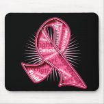 Breast Cancer Slogan Watermark Ribbon Mouse Pad