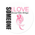 Breast Cancer Someone I Love Earned Her Wings Classic Round Sticker