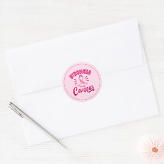Breast Cancer Stickers-Pink Ribbon Classic Round Sticker
