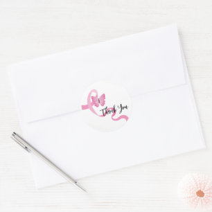 Breast Cancer Stickers-Pink Ribbon Classic Round Sticker