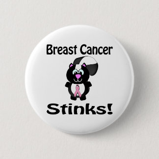 Breast Cancer Stinks Skunk Awareness Design Button