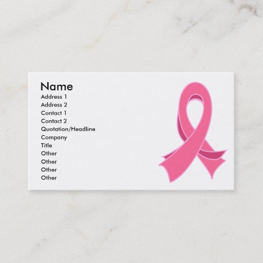 Customizable Breast Cancer Stylish Ribbon Business Card