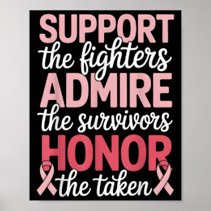 Breast Cancer Support Admire Honor Breast Cancer A Poster