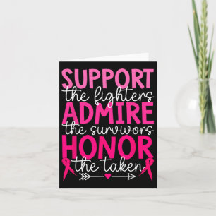 Breast Cancer Support Admire Honor Breastcancer Aw Card