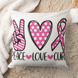 BREAST CANCER SUPPORT & AWARENESS THROW PILLOW