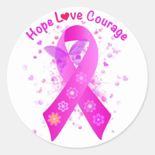 Breast Cancer Support Classic Round Sticker