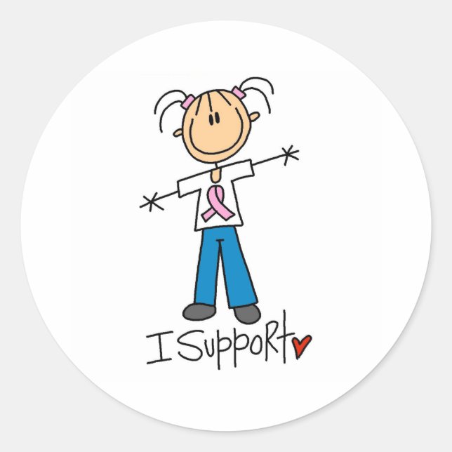 Breast Cancer Support  Classic Round Sticker (Front)