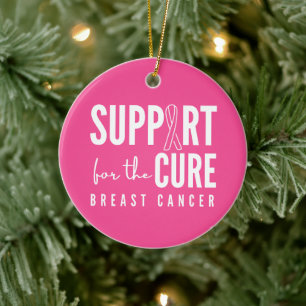 breast cancer support cure Ornament Holiday