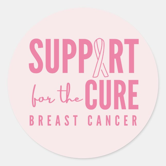 breast cancer support cure pink Stickers Labels (Front)