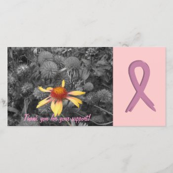 Breast Cancer Support Customizable Photo Card by RossiCards at Zazzle