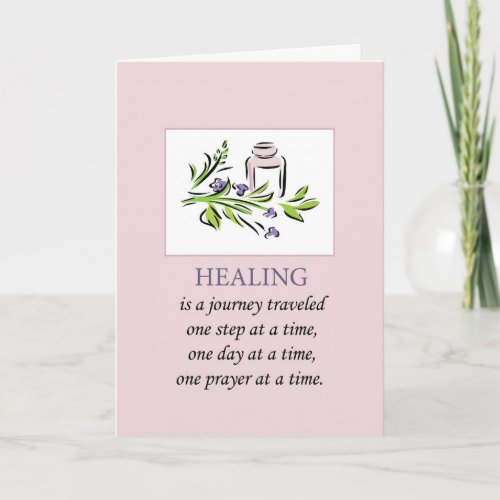 Breast Cancer Support Feel Better Healing on Pink Card