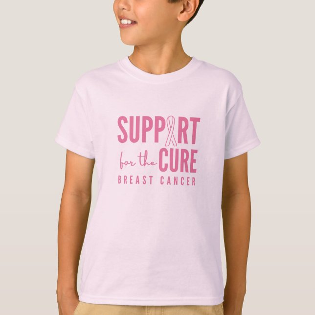 breast cancer support for the cure Kids T-Shirt  (Front)