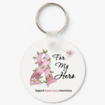 Breast Cancer Support Hero Keychain