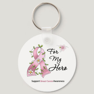 Breast Cancer Support Hero Keychain