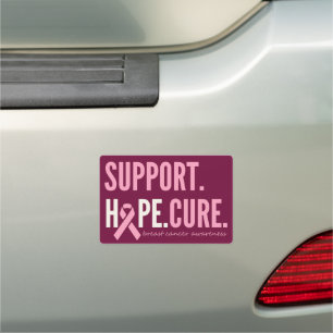 breast cancer support hope cure Car Magnet