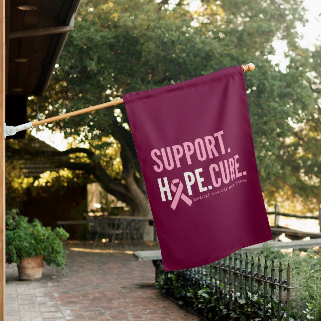 breast cancer support hope cure House Flag Outdoor (In SItu)