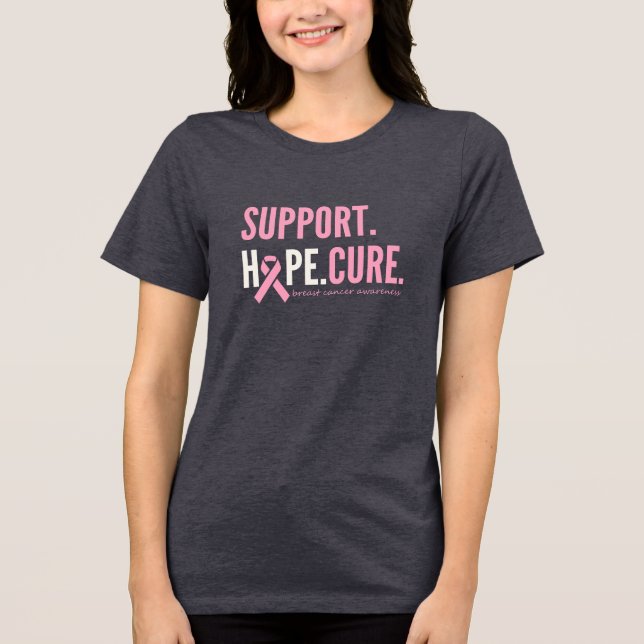breast cancer support hope cure Womens T-Shirt Tri-Blend Shirt (Front)