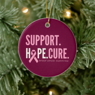 breast cancer support hope Ornament Christmas