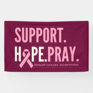 breast cancer support hope pray Banner Large Sign