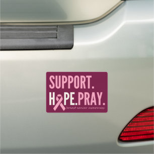 breast cancer support hope pray Car Magnet