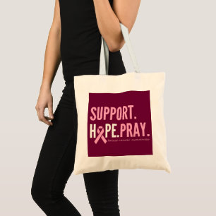 breast cancer support hope pray Totes Bags