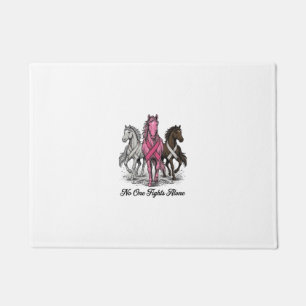 Breast Cancer Support Horse Vector Shirt Design_1 Doormat