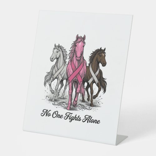 Breast Cancer Support Horse Vector Shirt Design_1 Pedestal Sign