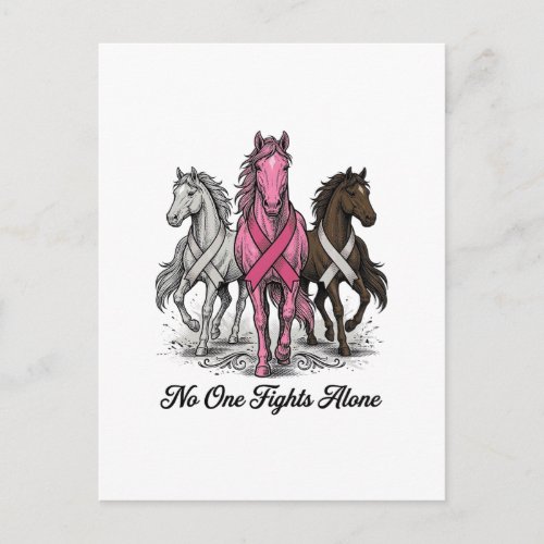 Breast Cancer Support Horse Vector Shirt Design_1 Postcard