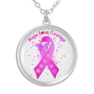 Breast Cancer Support Silver Plated Necklace