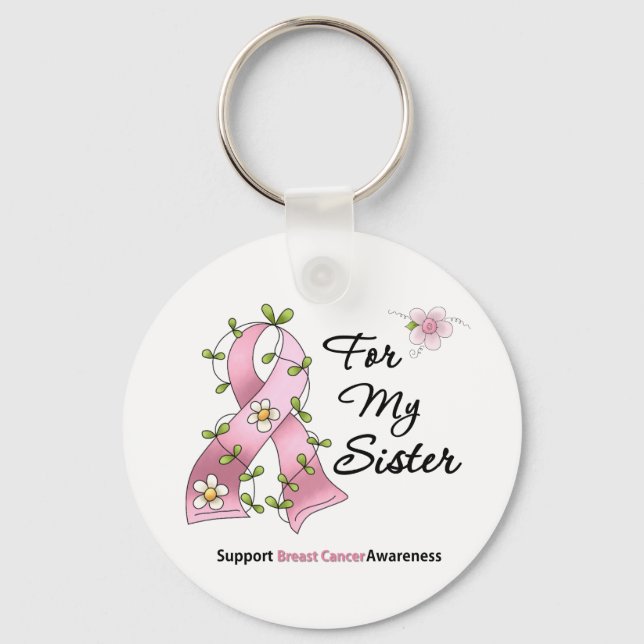 Breast Cancer Support Sister Keychain (Front)