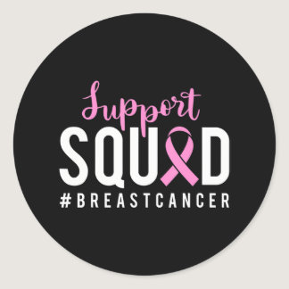 Breast Cancer Support Squad Classic Round Sticker