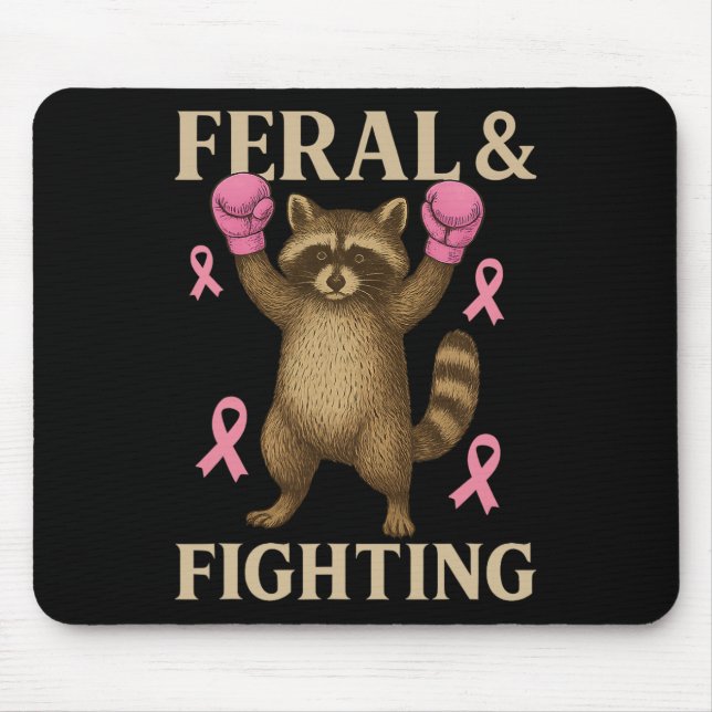 Breast Cancer Support Squad Feral And Fighter Funn Mouse Pad (Front)