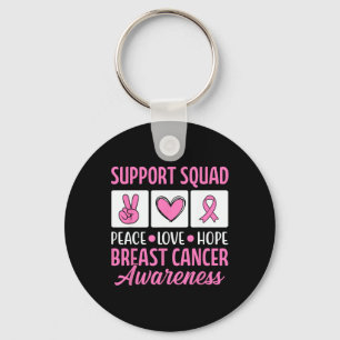 Breast Cancer Support Squad For Awareness Warriors Keychain
