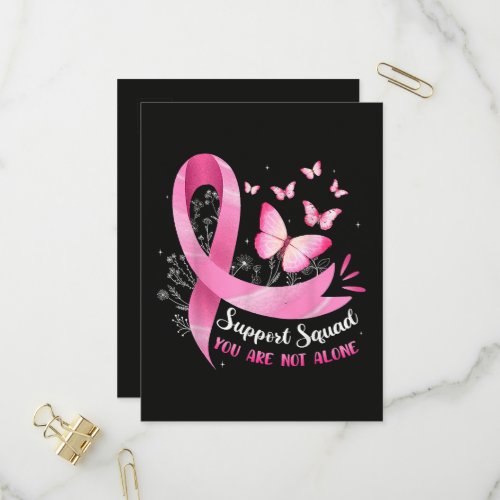 Breast Cancer Support Squad You Are Not Alone Invitation Postcard