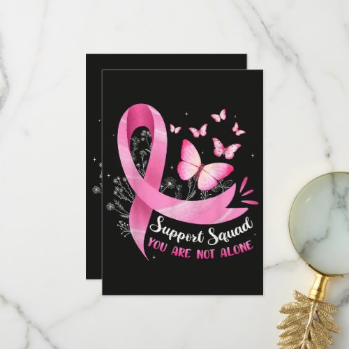 Breast Cancer Support Squad You Are Not Alone Thank You Card