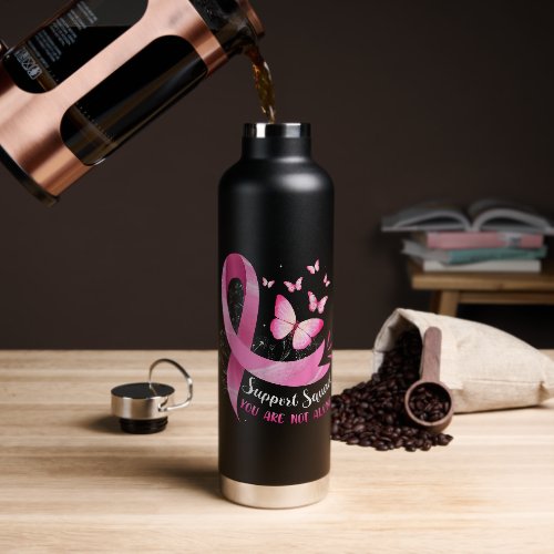 Breast Cancer Support Squad You Are Not Alone Water Bottle