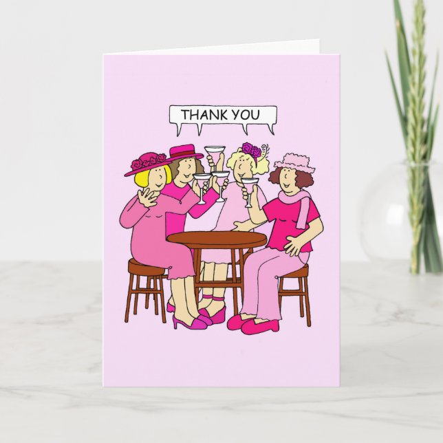 Breast Cancer Support Thank you Ladies in Pink Card (Front)