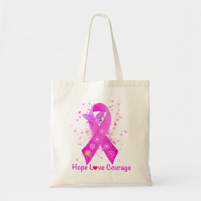 Breast Cancer Support Tote Bag (Front)