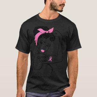 Breast Cancer Suprt Team Rosie Riveter nk Ribbon T-Shirt