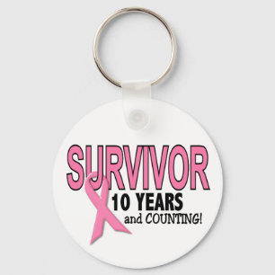 BREAST CANCER SURVIVOR 10 Years & Counting Keychain