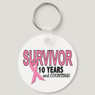 BREAST CANCER SURVIVOR 10 Years & Counting Keychain