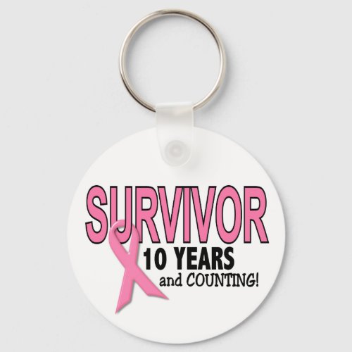 BREAST CANCER SURVIVOR 10 Years  Counting Keychain