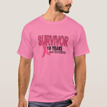 BREAST CANCER SURVIVOR 10 Years & Counting T-Shirt