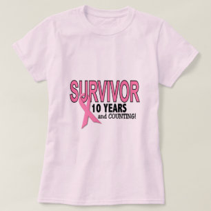BREAST CANCER SURVIVOR 10 Years & Counting T-Shirt