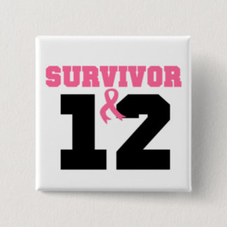 Breast Cancer Survivor 12 Years Button