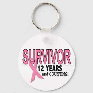 BREAST CANCER SURVIVOR 12 Years & Counting Keychain