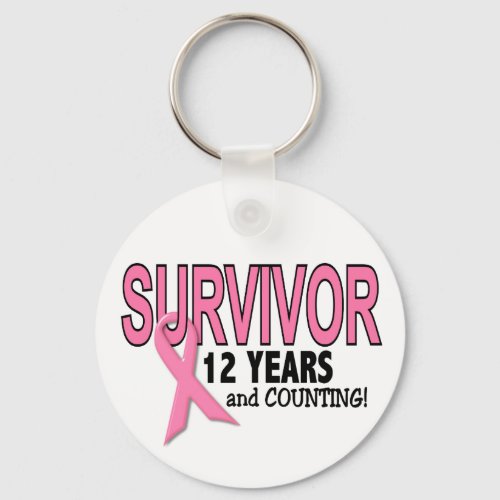 BREAST CANCER SURVIVOR 12 Years  Counting Keychain