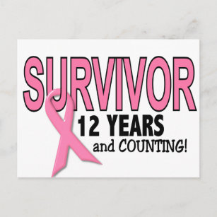 BREAST CANCER SURVIVOR 12 Years & Counting Postcard