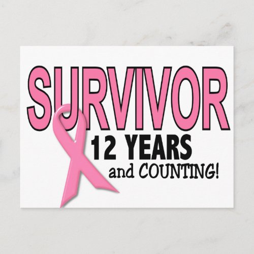 BREAST CANCER SURVIVOR 12 Years  Counting Postcard