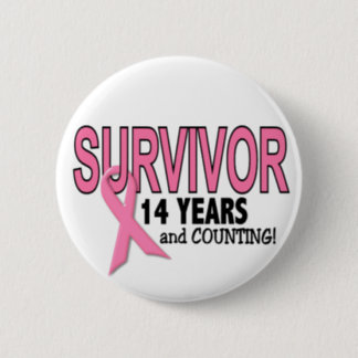 BREAST CANCER SURVIVOR 14 Years & Counting Button